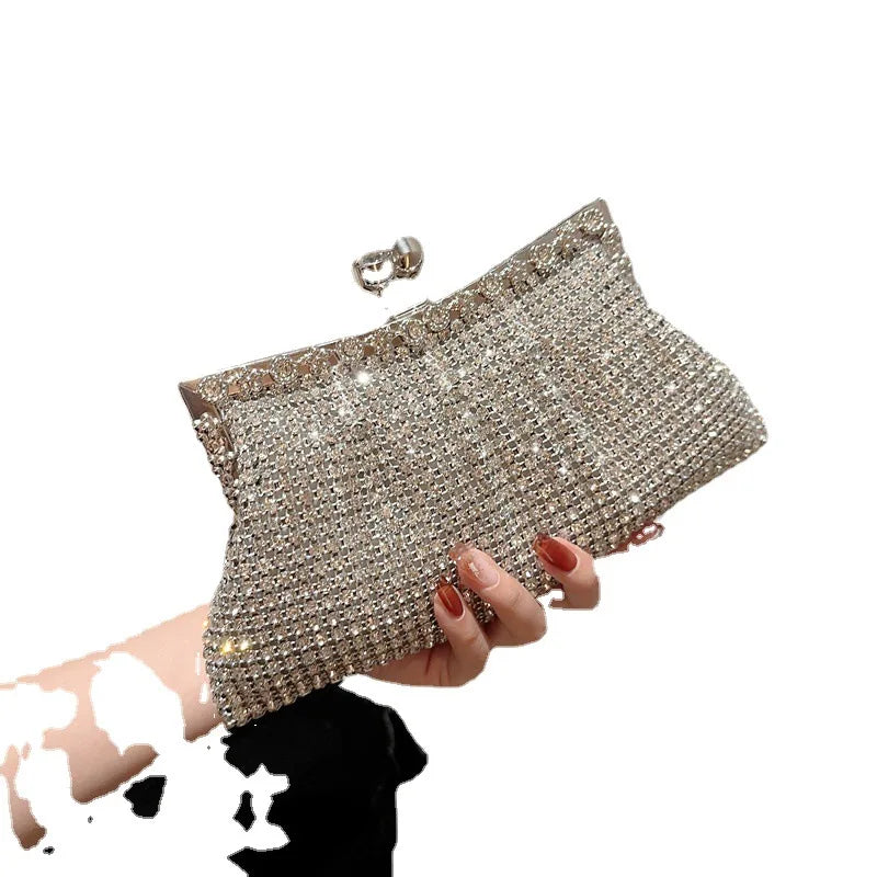 Women Luxury Rhinestone Evening Clutch Bag Detachable Chain Wedding