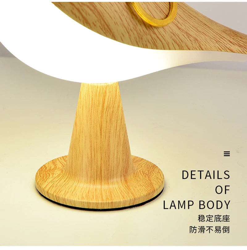 3 Colors Wooden Bird Night Lights LED Touch Switch Rechargeable for