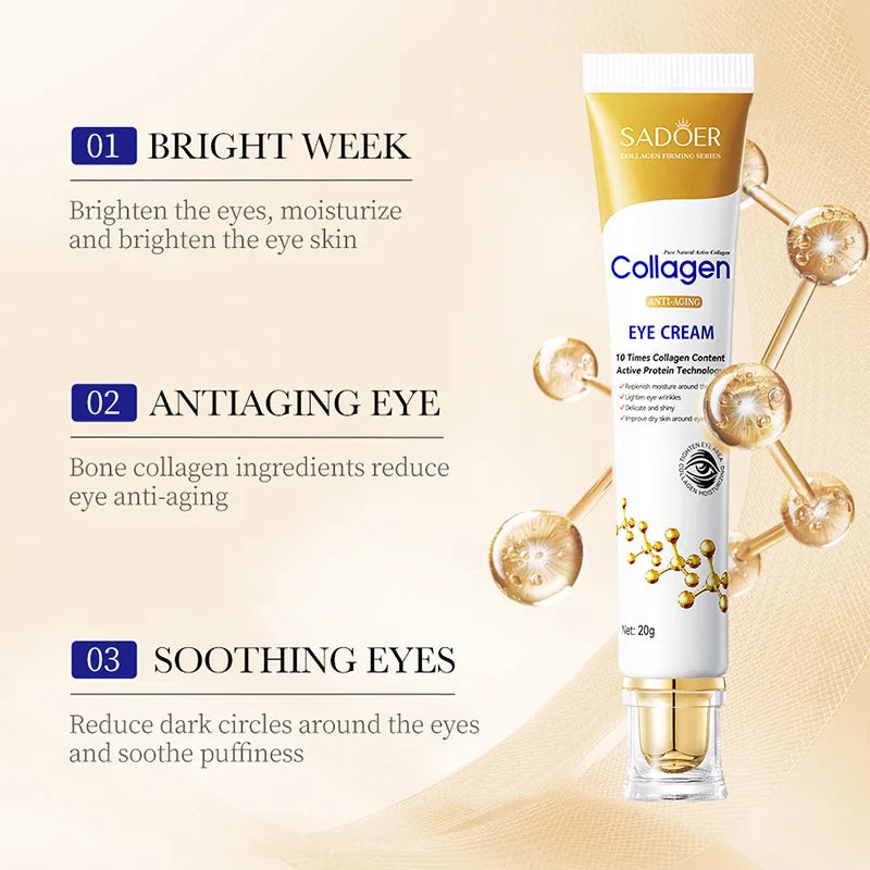 SADOER Collagen Eye Cream skincare Anti Dark Circles Eye Bags Firming