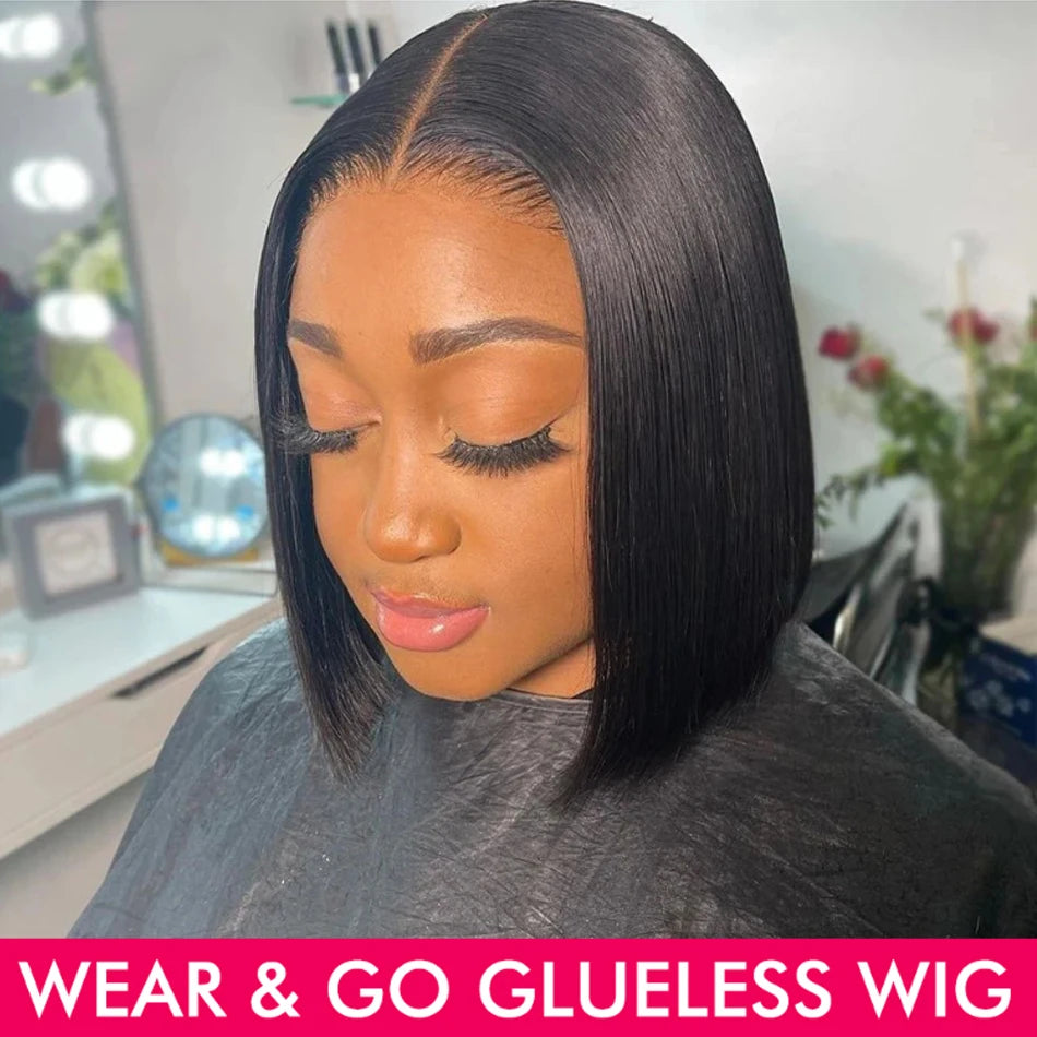 Wear Go Glueless Bob Wig Lace Front Human Hair Wigs Short Pre Plucked