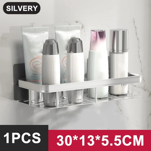 Bathroom Shelf Aluminum Alloy Shampoo Rack Makeup Storage Organizer