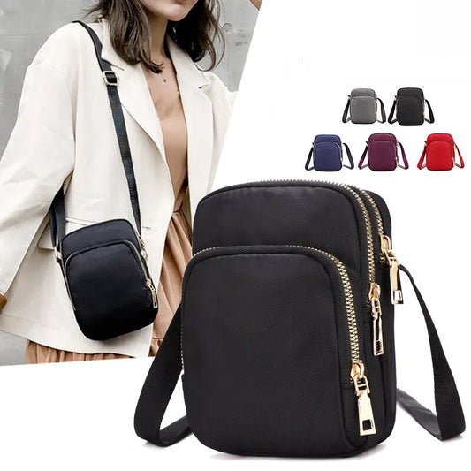 Women Bag Waterproof Shoulder Bag Crossbody Zipper Mobile Phone Lady