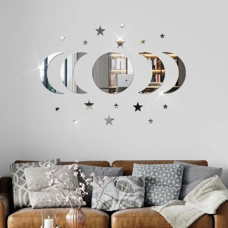 20pcs Acrylic Star Moon Shape Wall Sticker Lenses for Wall Decoration