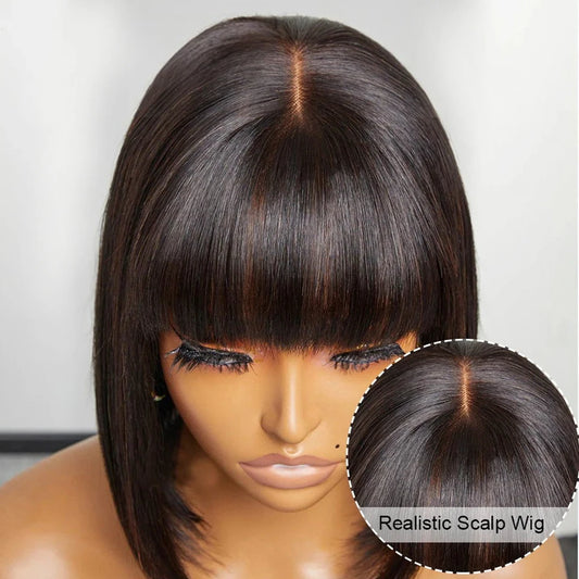 Brazilian Straight Bob Lace Wigs Glueless Straight Human Hair Wigs