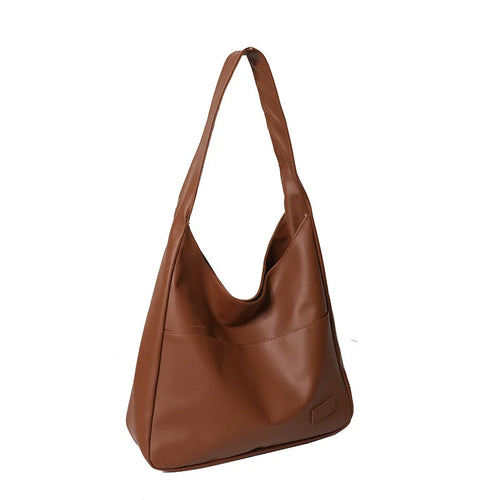 Women's Hobo bag, simple PU leather solid shoulder bag, fashionable