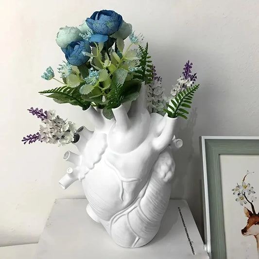 Anatomical Heart Vase Resin Figurine Glam Style Collectible Decorative