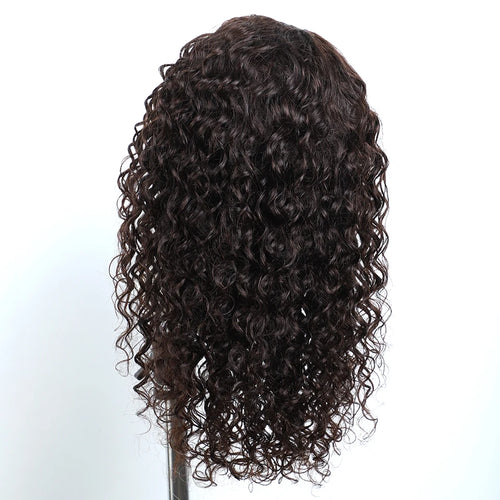 U Part Water Wave Wig Human Hair No Leave Out Machine Made 22 Inches