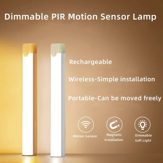 1pc Wireless Rechargeable LED Motion Sensor Cabinet Light - Ideal for