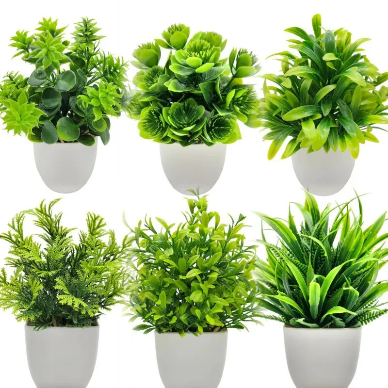 1pc Artificial Plants with Plastics Pots Perfect Greenery for Home