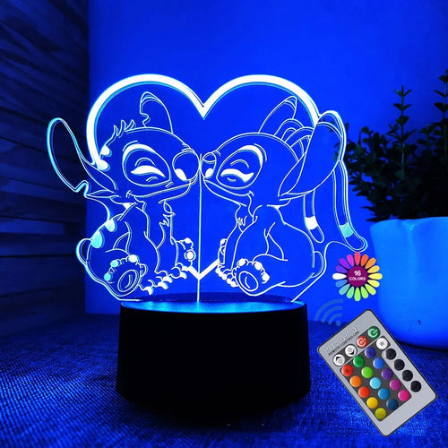 3D Illusion Stitch Night Light with Remote Control and Smart Touch