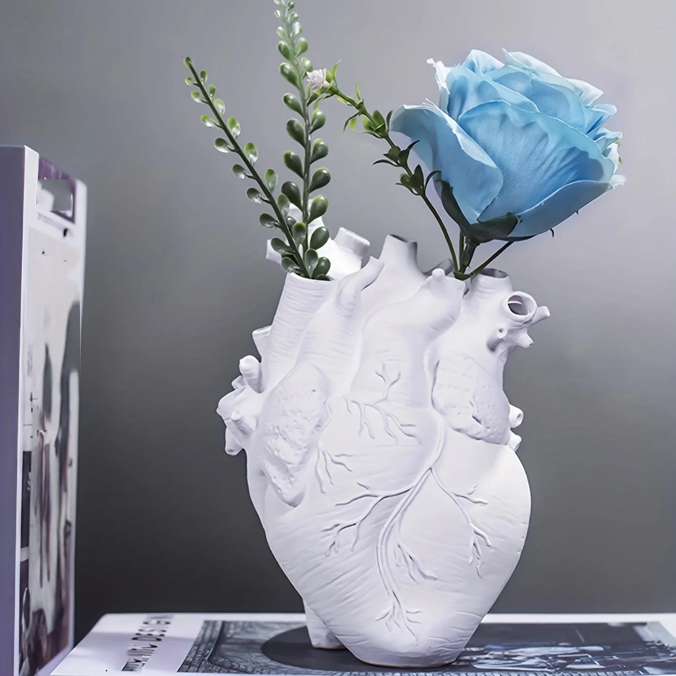 Anatomical Heart Vase Resin Figurine Glam Style Collectible Decorative