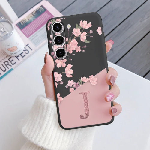 A55 Initial Letter A Z Case For Samsung Galaxy A55 5G Cover Pink