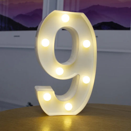 Alphabet Letter LED Lights Luminous Number Lamp Decor  Battery Night