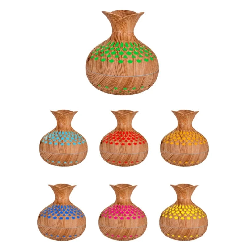 Wood Grain Vase Humidifier Household Electric Ultrasonic Air