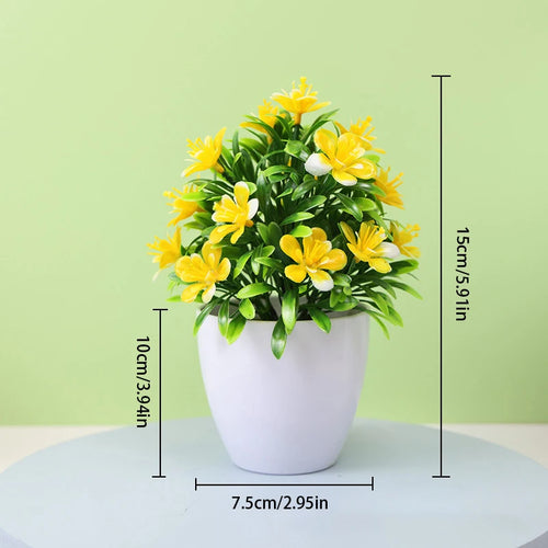 1pc Artificial Flowers Five Leaf Plum Small Potted Plants Can Be