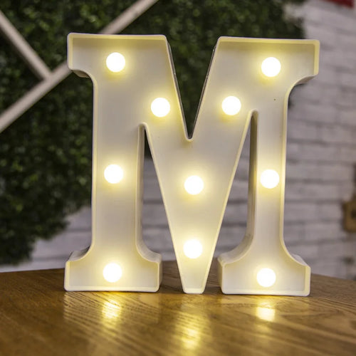 Alphabet Letter LED Lights Luminous Number Lamp Decor  Battery Night