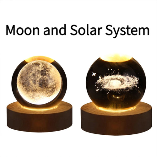 Valentines Day Gift  Galaxy Crystal Ball lamp 3D planet moon lamp USB