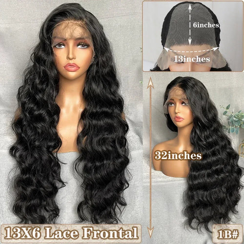 X-TRESS Synthetic Lace Front Hair Wigs for Women 32inch Long Loose