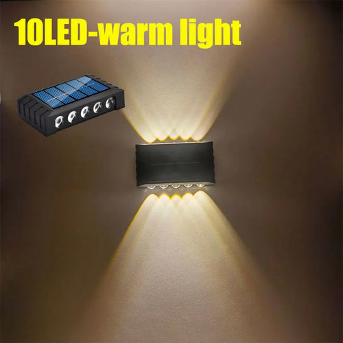 4/6/8/10LEDs Solar Wall Lamp Yard Street Decor Light Outdoor