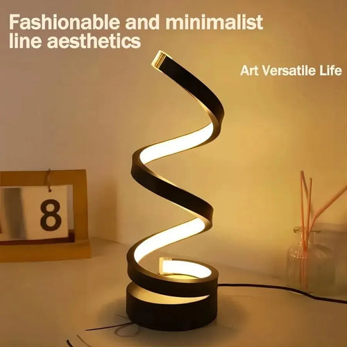 Table Lamps for Living Room,Modern Spiral Dimmable LED Table Lamp,