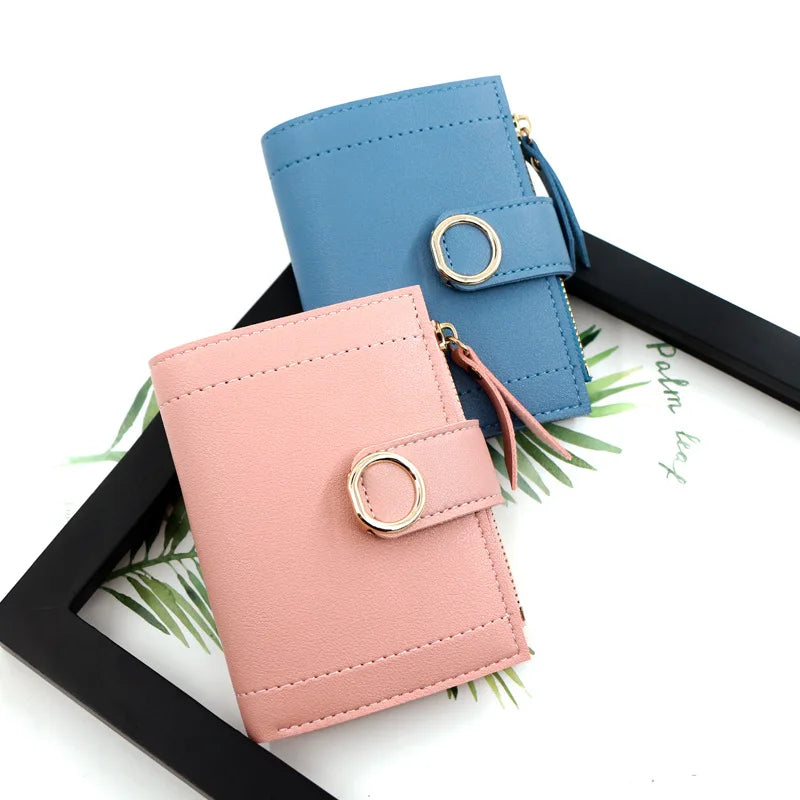 Women Wallet Simple Retro Rivets Short Wallet Coin Purse Card Holders