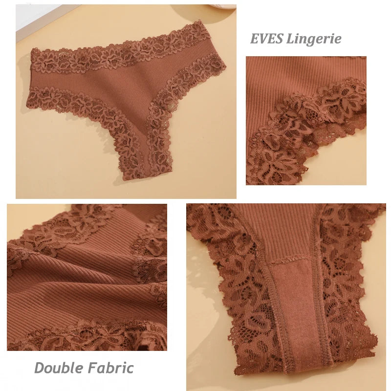 5PCS/Set Women Lace Seamless Cotton Panties Sexy Brazilian Pants