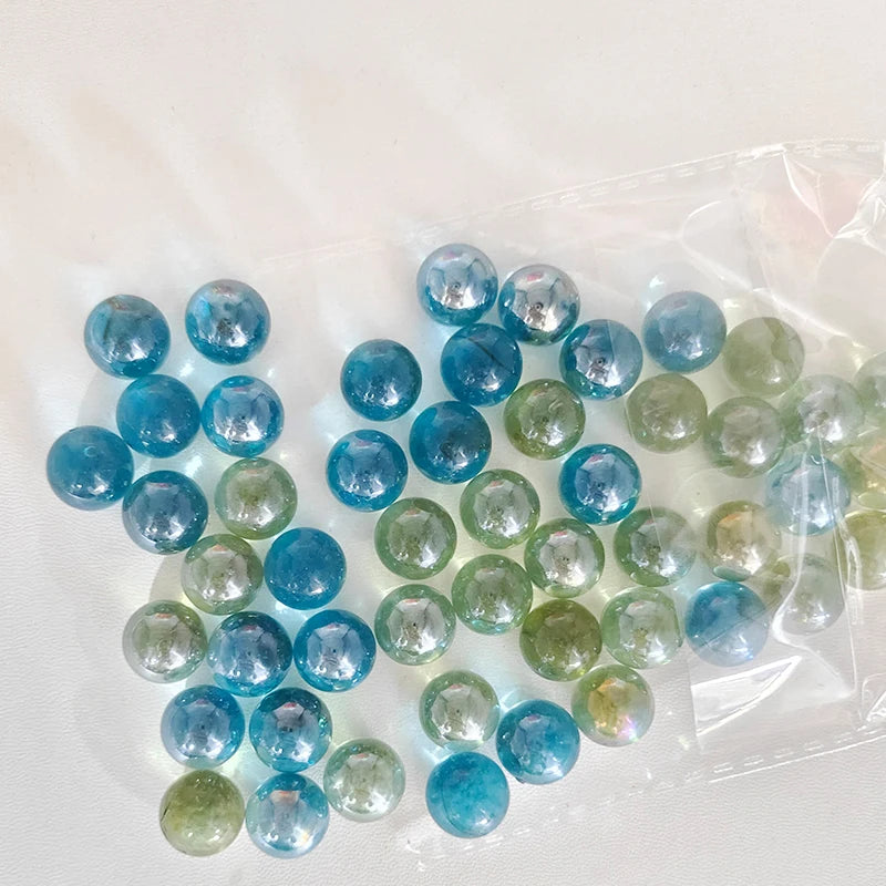 50PCS 14mm Colorful Glass Marbles Toy Kids Marble Balls Run Game