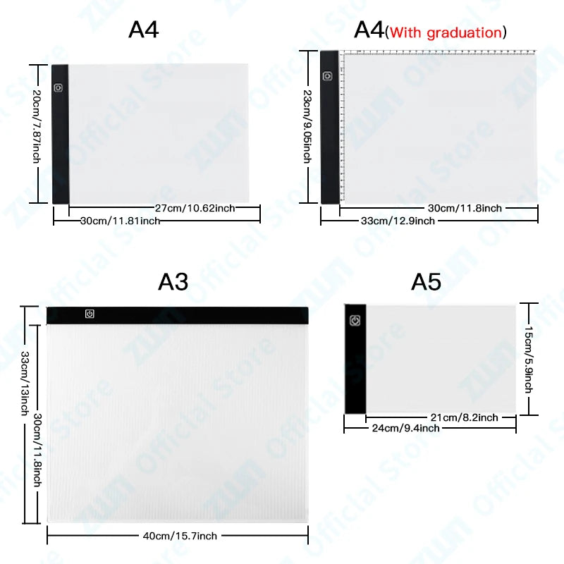 A3/A4/A5 3-Level Dimming Led Drawing Copy Pad Board Children's Toy