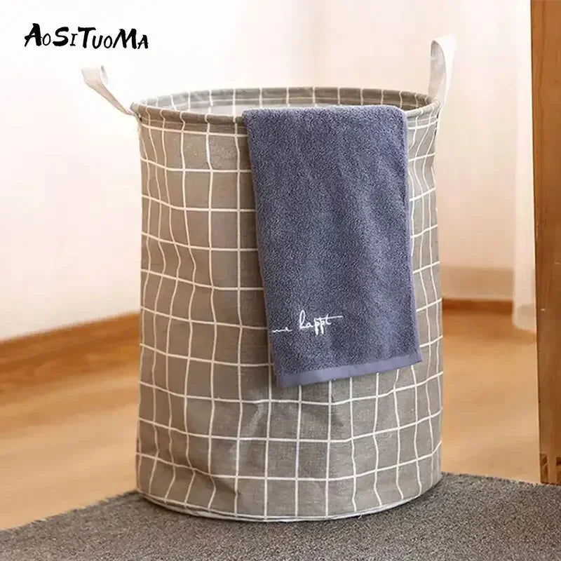 1pc Round Dirty Clothes Basket, Laundry Basket, Portable Dirty Clothes