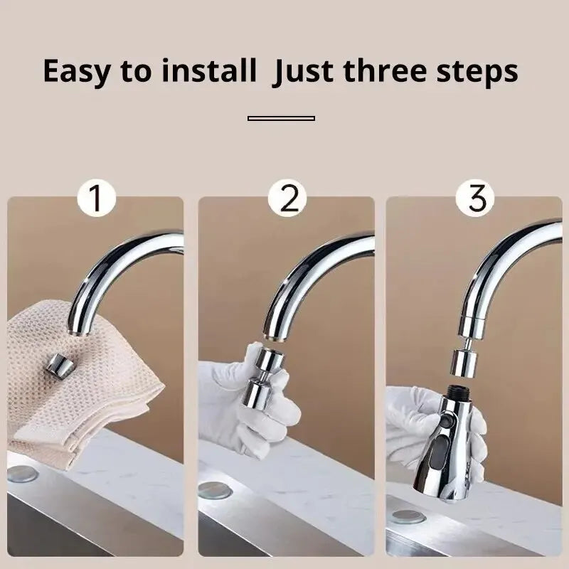 1pc Faucet Extender Boosting Splash Prevention Three Modes Water Saver