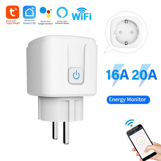 Tuya Smart Socket Outlet EU Plug 16A/20A With Power Monitor Timing