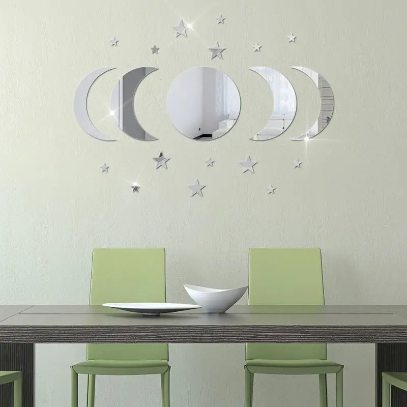 20pcs Acrylic Star Moon Shape Wall Sticker Lenses for Wall Decoration