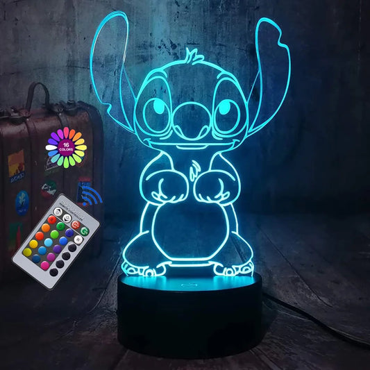 3D Illusion Stitch Night Light with Remote Control and Smart Touch