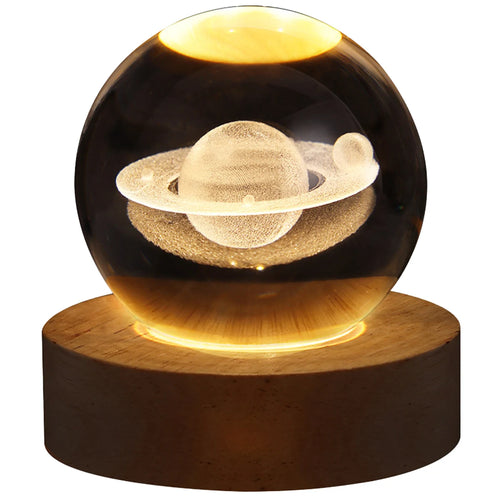 Valentines Day Gift  Galaxy Crystal Ball lamp 3D planet moon lamp USB