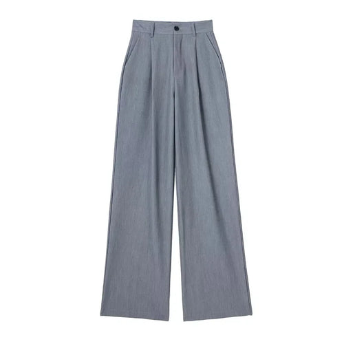 TRAF Women's Formal Pants Office Wear Women Striped Grey Black Pants