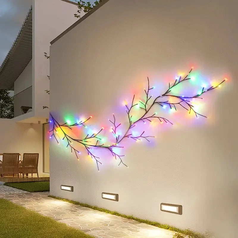 96LED Willow Vine String Lights USB DIY 8 Modes Lights Wall Vines with