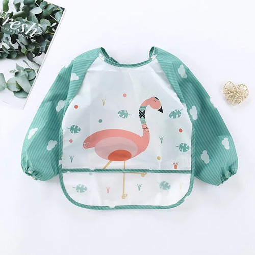 1Pcs Waterproof Eating Smock Infant Toddler Baby Cartoon Long Sleeve