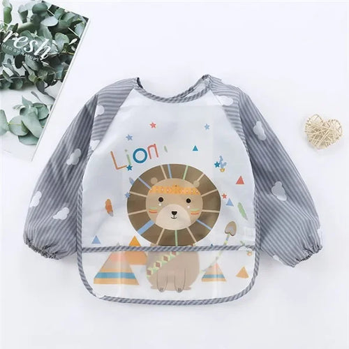 Baby Long Sleeve Scarf Waterproof Toddler Art Smock Feeding Bib Apron