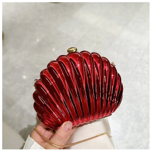 2024 Women Silver Gold Shell Bag Cute Acrylic Evening Clutch Bag With