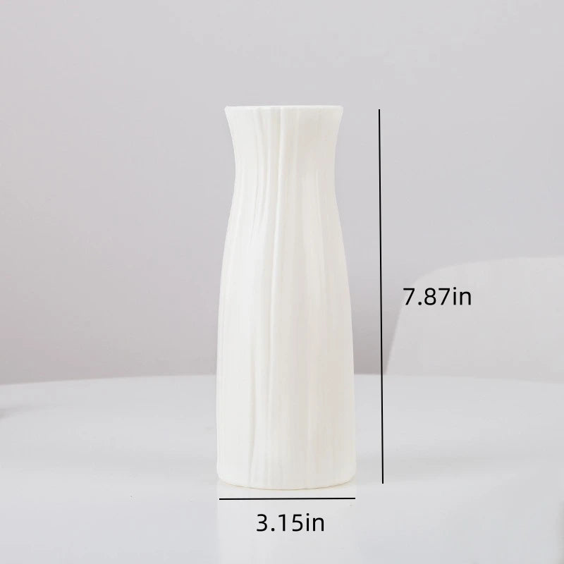 1Pc Nordic Flower Vase Minimalist Style Solid Color Plastic Pot