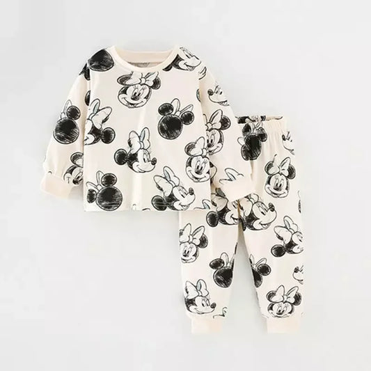 0-4 Year Children's Clothes Set Autumn Winter New Cartoon Home Wear