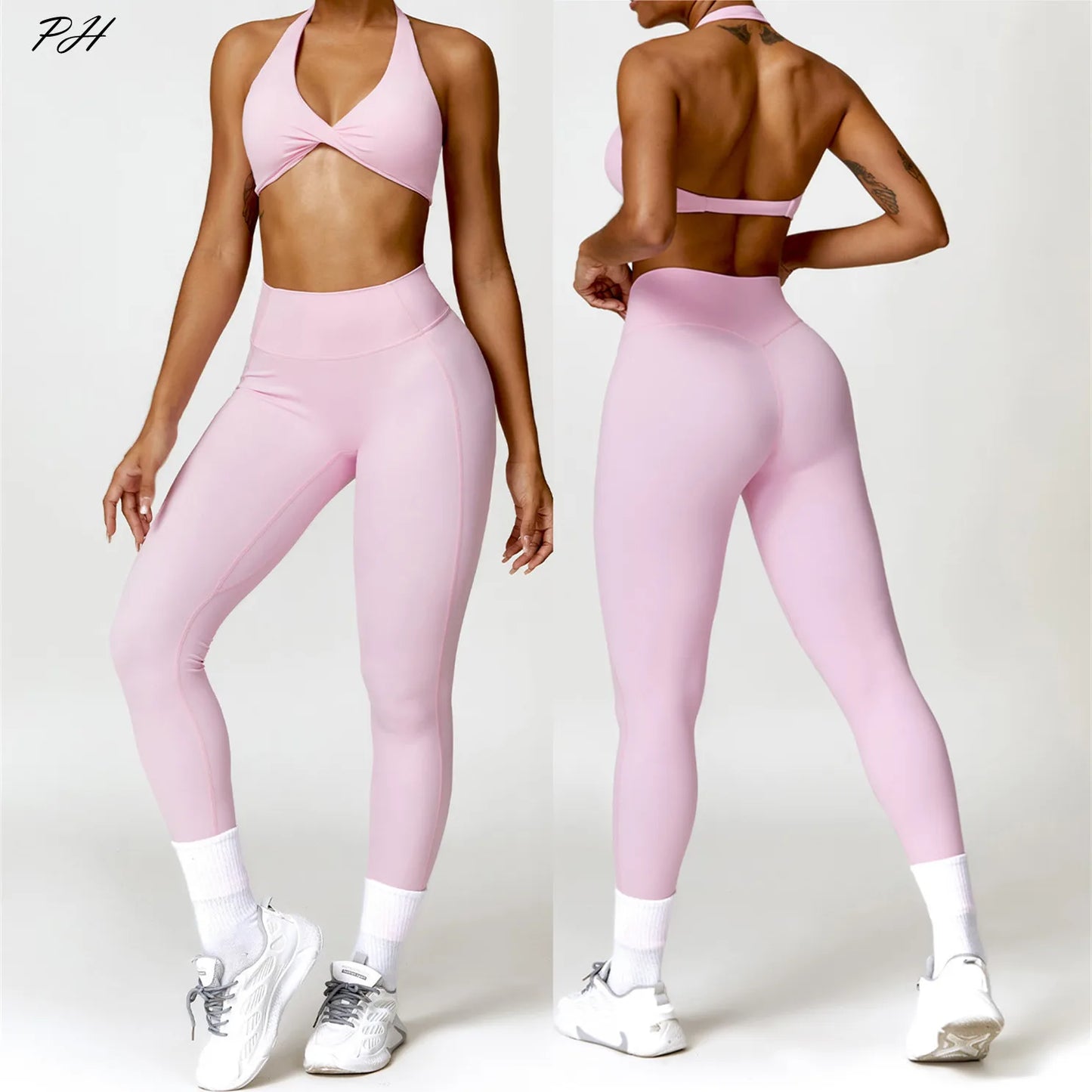 2PCS Yoga Set Nude Feeling Workout Sets Women Tracksuit Gym Push Up