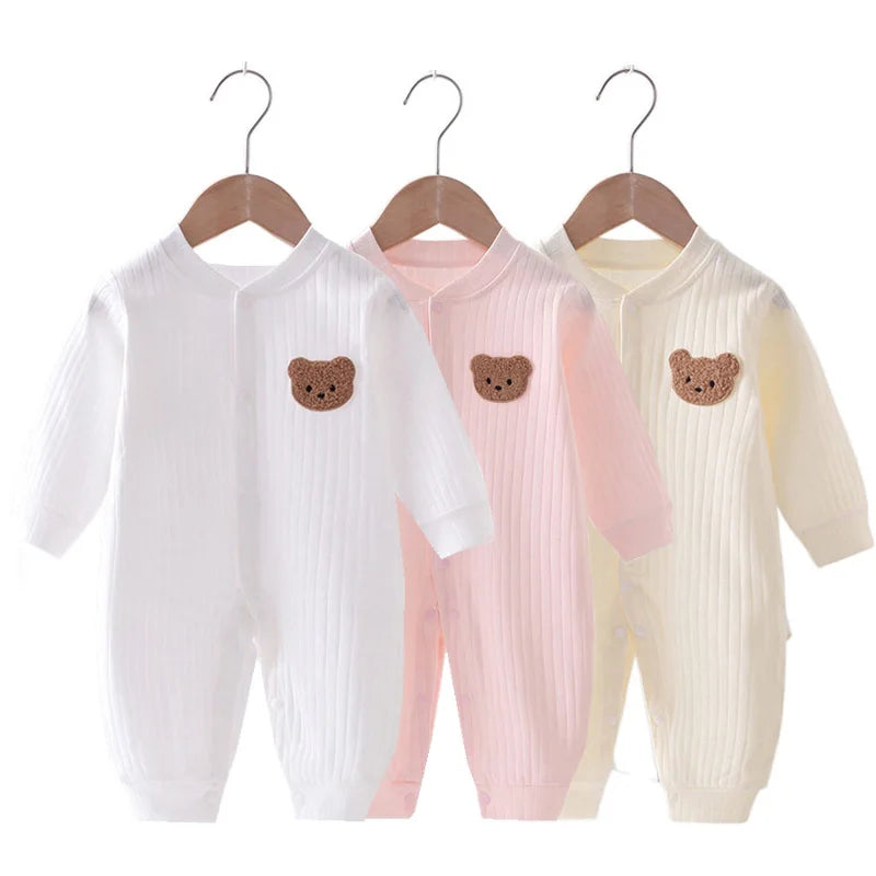 Bear Newborn Jumpsuit Cotton Autumn Spring Baby Romper Toddler Girls