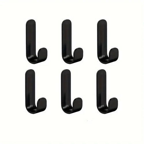 6Pcs Strong Self-Adhesive J-hook Waterproof Adhesive Hanging,Bathroom