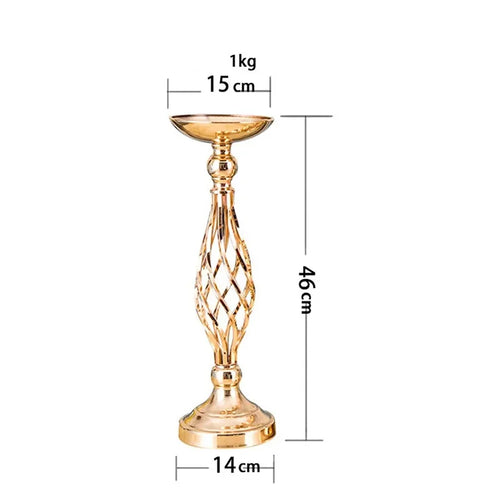 Table Candle Holder Decoration: Golden Iron Art Vase, Twisted Road