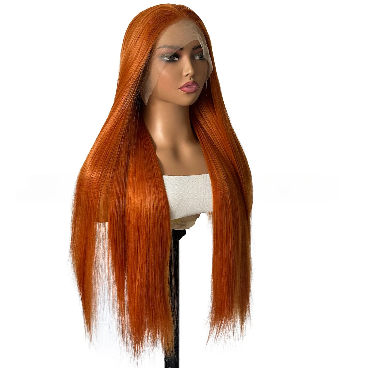 13×4 Lace Front Synthetic Wig Ginger Orange Lace Frontal Wigs Glueless