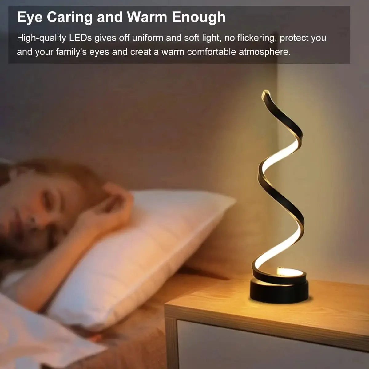 Table Lamps for Living Room,Modern Spiral Dimmable LED Table Lamp,