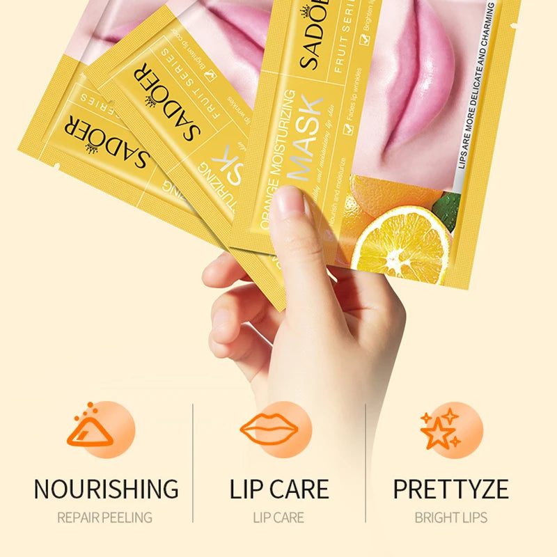 30pcs Fruits Lip Mask Moisturizing Nourishing Collagen Lip Patches