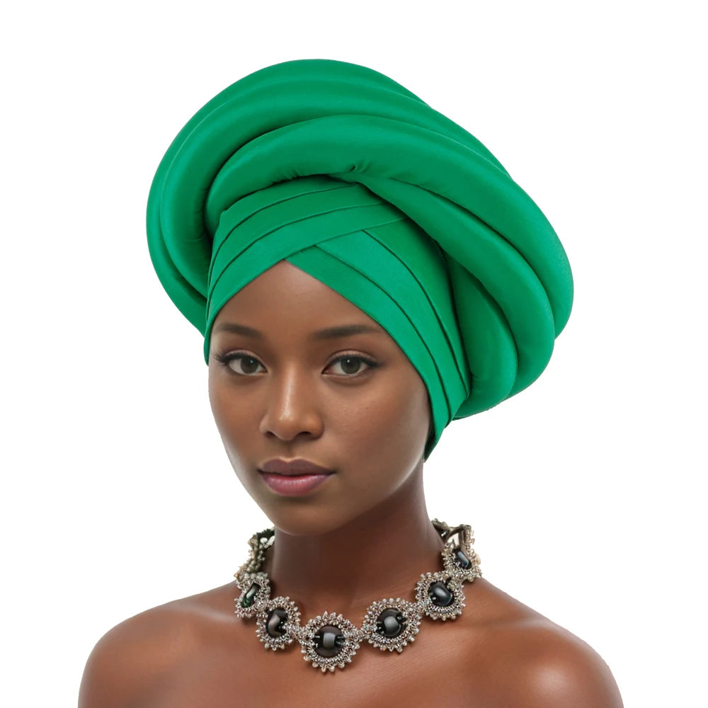 Twisted Braid Turban Cap for Women African Lady Head Wraps Nigeria Raw