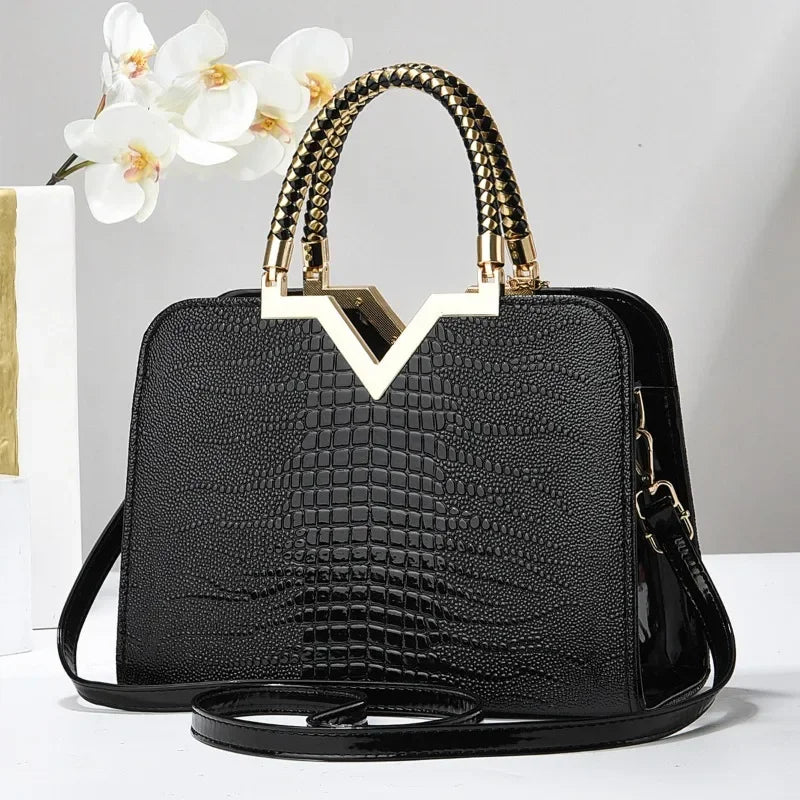 Women's Bag 2024 Autumn New Trendy and Versatile Middle Aged Mom's Crossbody Bag Soft Leather Texture Ladies Shoulder Bag